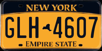 NY license plate GLH4607