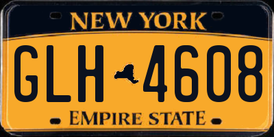 NY license plate GLH4608
