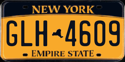 NY license plate GLH4609