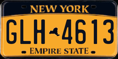 NY license plate GLH4613