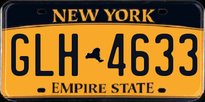 NY license plate GLH4633