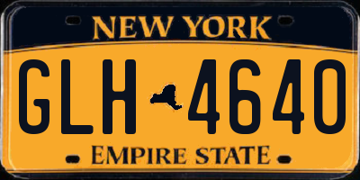 NY license plate GLH4640