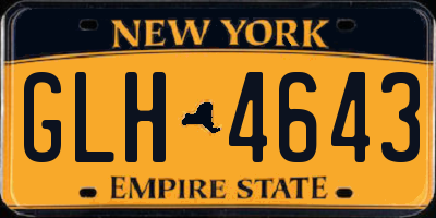 NY license plate GLH4643