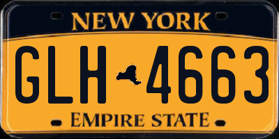 NY license plate GLH4663