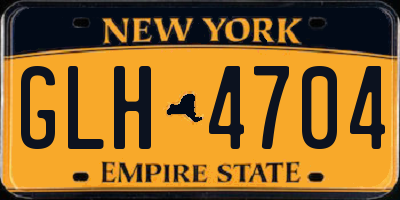 NY license plate GLH4704