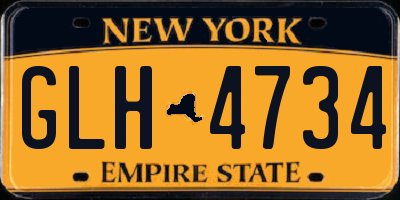 NY license plate GLH4734