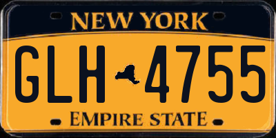 NY license plate GLH4755