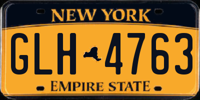 NY license plate GLH4763
