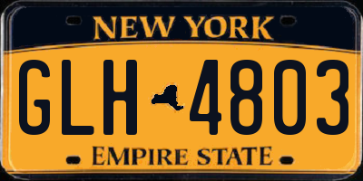 NY license plate GLH4803