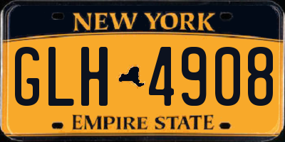 NY license plate GLH4908