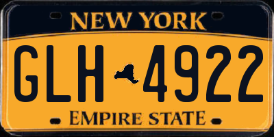 NY license plate GLH4922