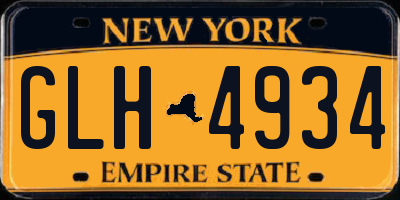 NY license plate GLH4934