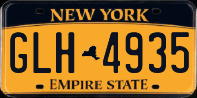 NY license plate GLH4935