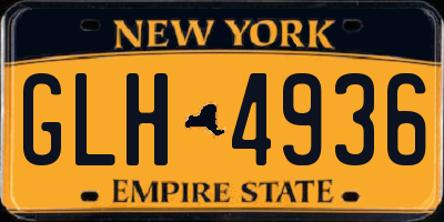 NY license plate GLH4936