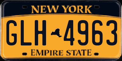 NY license plate GLH4963