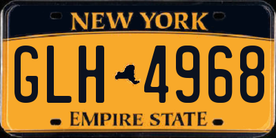 NY license plate GLH4968