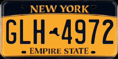 NY license plate GLH4972