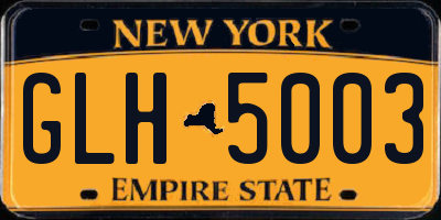 NY license plate GLH5003