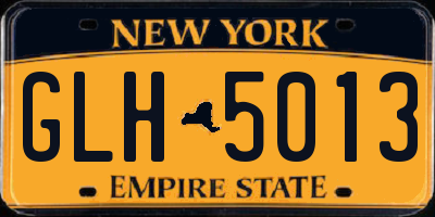 NY license plate GLH5013