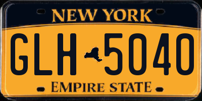 NY license plate GLH5040