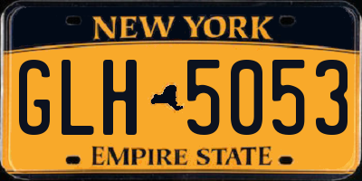 NY license plate GLH5053