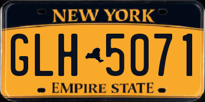 NY license plate GLH5071