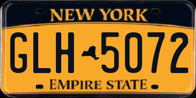 NY license plate GLH5072
