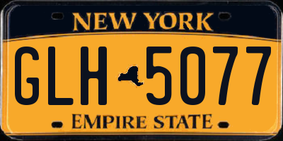 NY license plate GLH5077