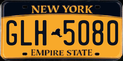 NY license plate GLH5080