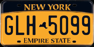 NY license plate GLH5099