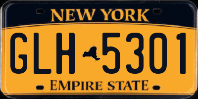 NY license plate GLH5301
