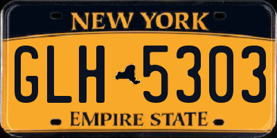 NY license plate GLH5303