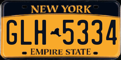 NY license plate GLH5334