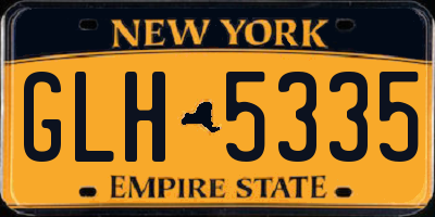 NY license plate GLH5335