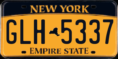 NY license plate GLH5337