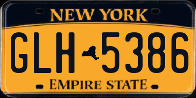 NY license plate GLH5386