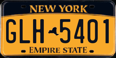 NY license plate GLH5401