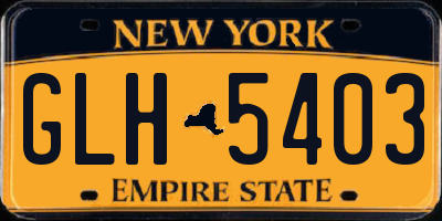 NY license plate GLH5403