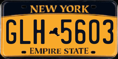 NY license plate GLH5603
