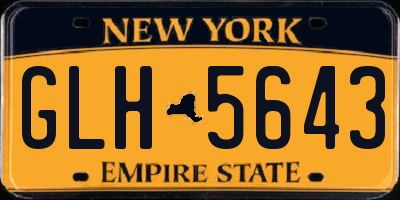 NY license plate GLH5643