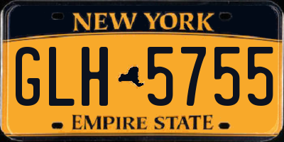 NY license plate GLH5755
