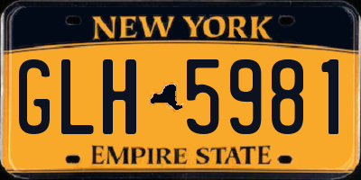 NY license plate GLH5981