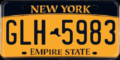 NY license plate GLH5983