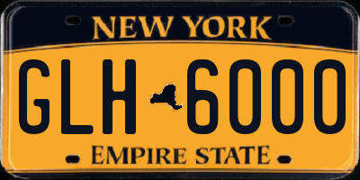 NY license plate GLH6000