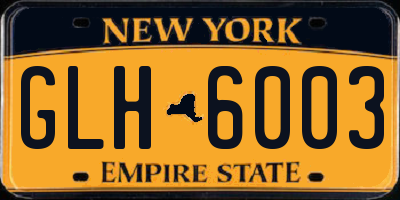 NY license plate GLH6003