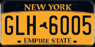 NY license plate GLH6005