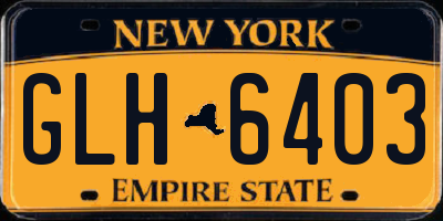 NY license plate GLH6403