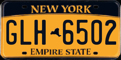 NY license plate GLH6502