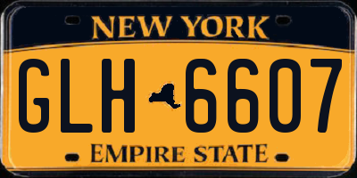 NY license plate GLH6607
