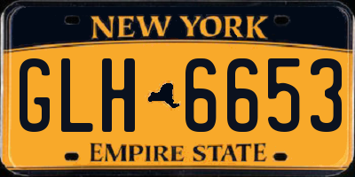 NY license plate GLH6653